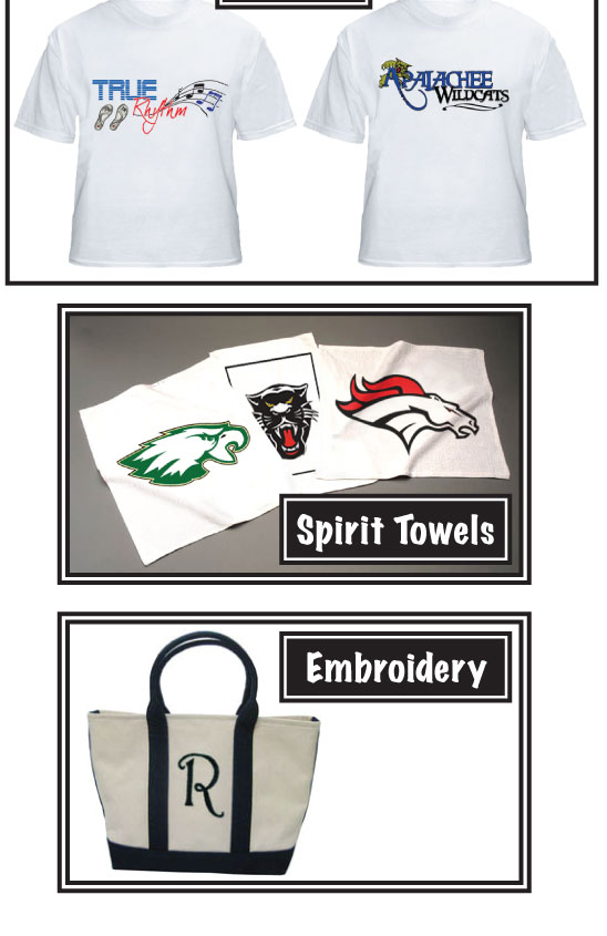 T-Shirts. Spirit Towels. Embroidery.